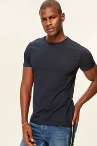 Navy Blue Short Sleeve Cotton T-Shirt - AG Warehouse