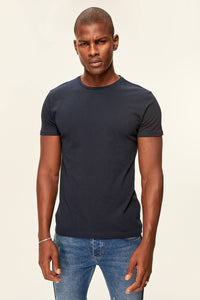 Navy Blue Short Sleeve Cotton T-Shirt - AG Warehouse