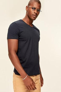 Presser Navy V Neck Cotton T-Shirt - AG Warehouse