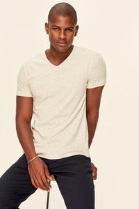 Stone Cotton V Neck T-Shirt - AG Warehouse