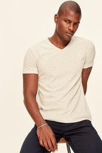 Stone Cotton V Neck T-Shirt - AG Warehouse