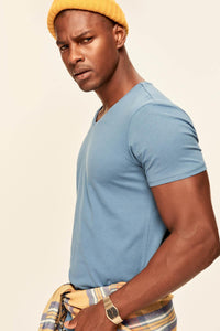 Indigo Cotton V Neck T-Shirt - AG Warehouse