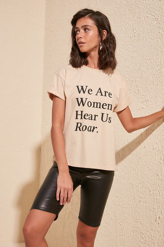 We Are Women Hear Us Out Printed Semi-Fitted T-Shirt - AG Warehouse