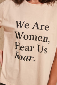 We Are Women Hear Us Out Printed Semi-Fitted T-Shirt - AG Warehouse