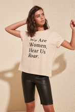 Load image into Gallery viewer, We Are Women Hear Us Out Printed Semi-Fitted T-Shirt - AG Warehouse
