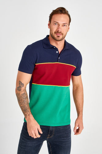 Color Panelled Polo T-shirt - AG Warehouse