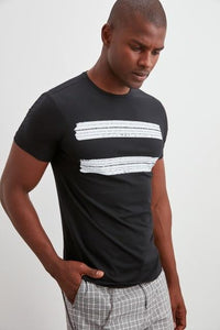 Double Stripe Printed T-Shirt - AG Warehouse