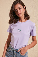 Load image into Gallery viewer, Heart Embroidered T-Shirt - AG Warehouse
