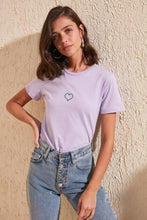 Load image into Gallery viewer, Heart Embroidered T-Shirt - AG Warehouse
