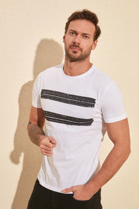 Double Stripe Printed T-Shirt - AG Warehouse