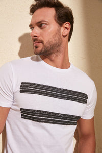 Double Stripe Printed T-Shirt - AG Warehouse