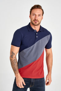 Panelled Polo T-shirt - AG Warehouse