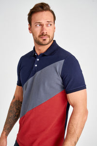 Panelled Polo T-shirt - AG Warehouse