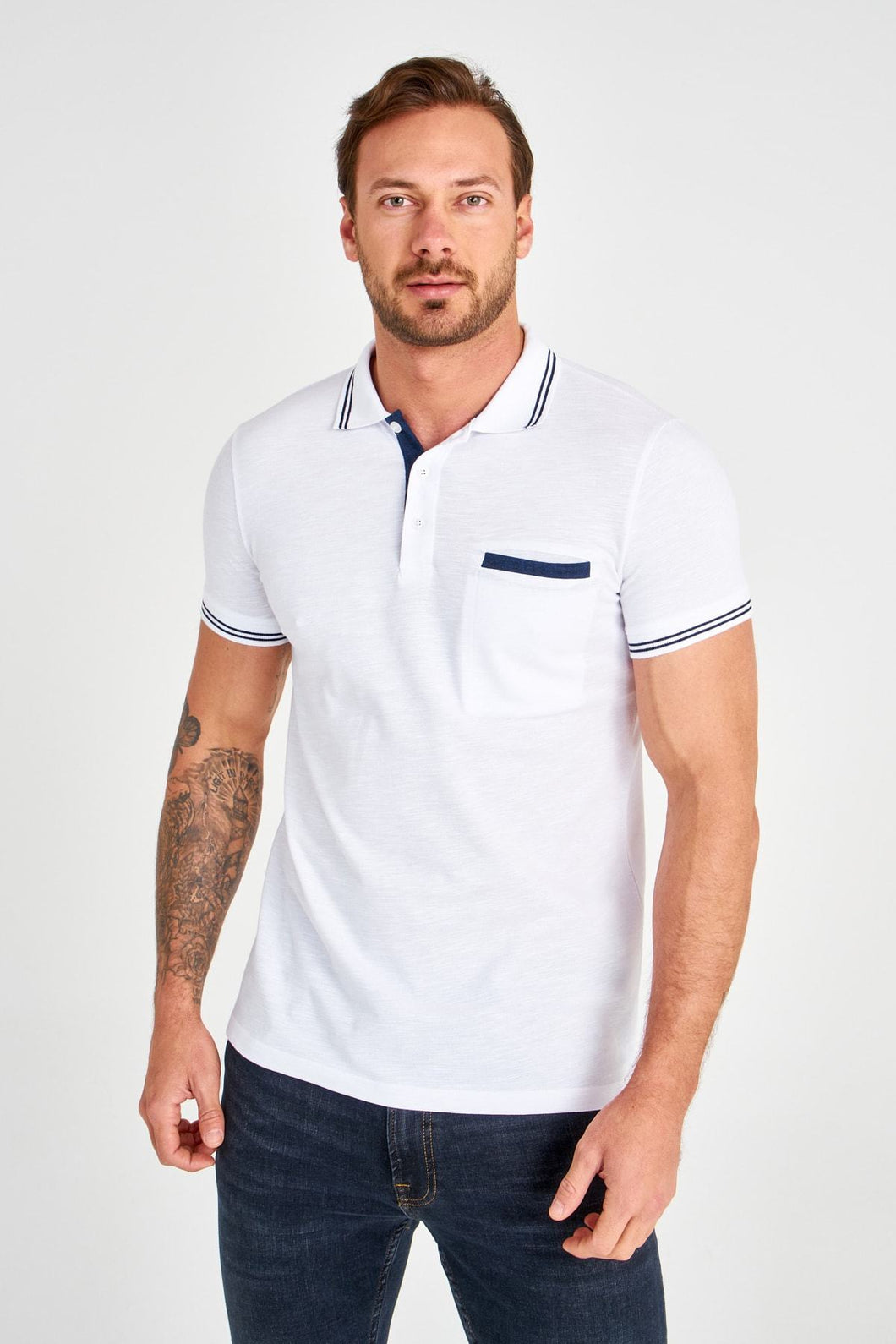 White Polo T-shirt - AG Warehouse